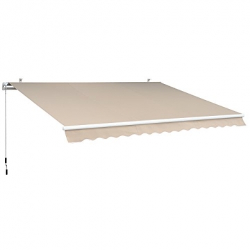 Outsunny Gelenkarmmarkise Sonnenschutz Balkon Creme 2,95x2,5m Markise - 1