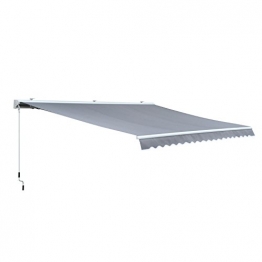 Outsunny Markise Alu Gelenkarmmarkise Sonnenschutz Handkurbel (Breite: 450 cm, Länge: 300 cm) - 1