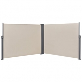 [pro.tec] Doppelte Seitenmarkise 2 x 160 x 300 cm Sandfarben Beige Sichtschutz Markise Sonnen- & Windschutz - 1