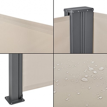 [pro.tec] Doppelte Seitenmarkise 2 x 160 x 300 cm Sandfarben Beige Sichtschutz Markise Sonnen- & Windschutz - 7