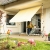 Relaxdays Klemmmarkise, Balkon Sonnenschutz, einziehbar, Fallarm, ohne Bohren, höhenverstellbar, 300 cm breit, gelb gestreift - 2