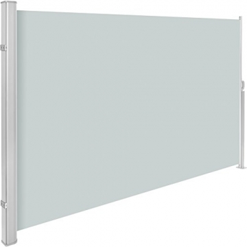 TecTake Seitenmarkise Sonnenschutz Sichtschutz Windschutz | Gehäuse und Standpfosten komplett aus Aluminium | - Diverse Farben und Größen - (Grau | 200x300cm | Nr. 401530) - 1