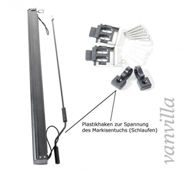 vanvilla Senkrechtmarkise Sichtschutz Sonnenschutz Balkon Aluminiumkassette Markise Anthrazit RAL7016 180x250 cm - 3