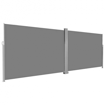 vidaXL Seitenmarkise 200x600cm Grau Sonnenschutz Sichtschutz Windschutz Balkon - 3